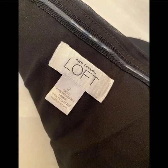 Ann Taylor Loft Black Cocktail Spaghetti Halter Tie Neck Chiffon Dress S… - Picture 7 of 10